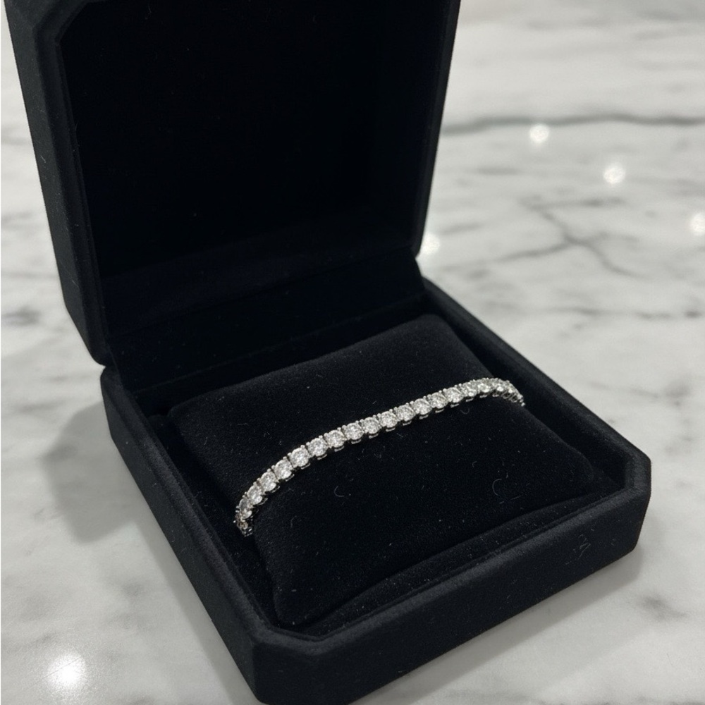 Tennis bracelet Moissanite and Sterling 925 Silver 8” - Picture 2 of 5